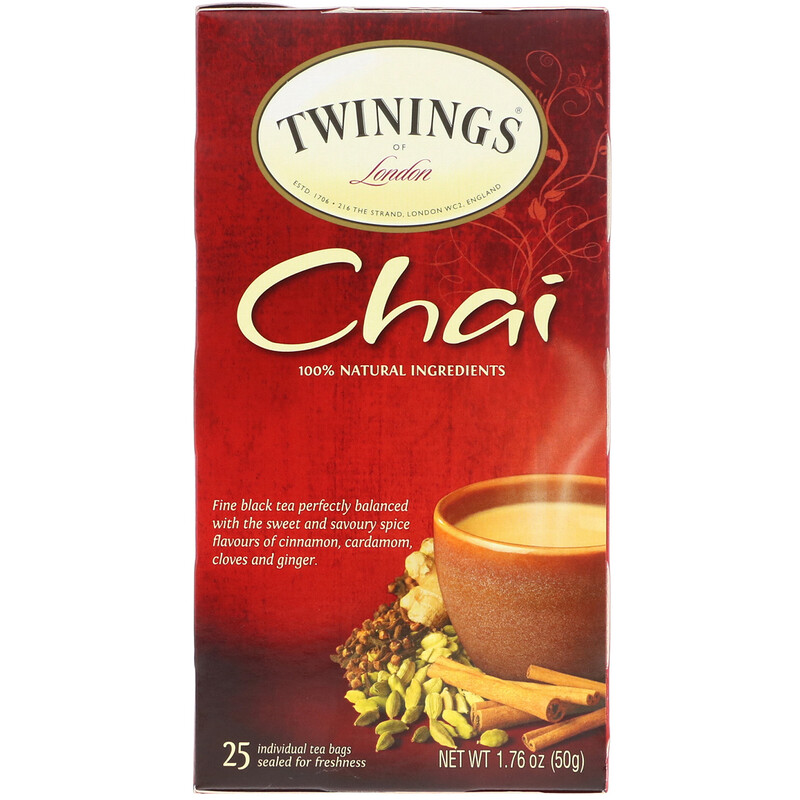 Twinings, Chai Tea, 25 Tea Bags, 1.76 oz (50 g) iHerb