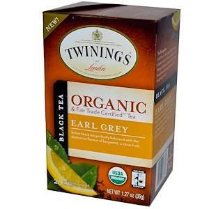 Отзывы о Твайнингс, Organic Black Tea, Earl Grey, 20 Tea Bags, 1.27 oz (36 g)