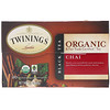 Twinings, Organic Black Tea, Chai, 20 Tea Bags, 1.41 oz (40 g)