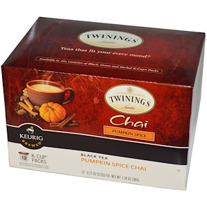 Отзывы о Твайнингс, Black Tea, Pumpkin Spice Chai, 12 Cups