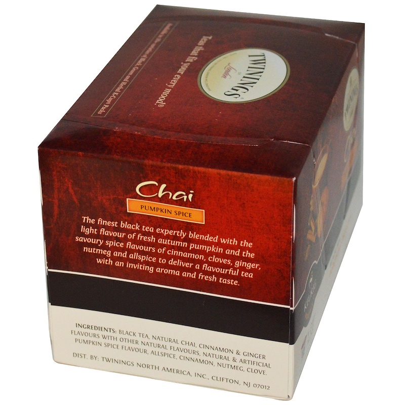 Twinings, Black Tea, Pumpkin Spice Chai, 12 Cups iHerb
