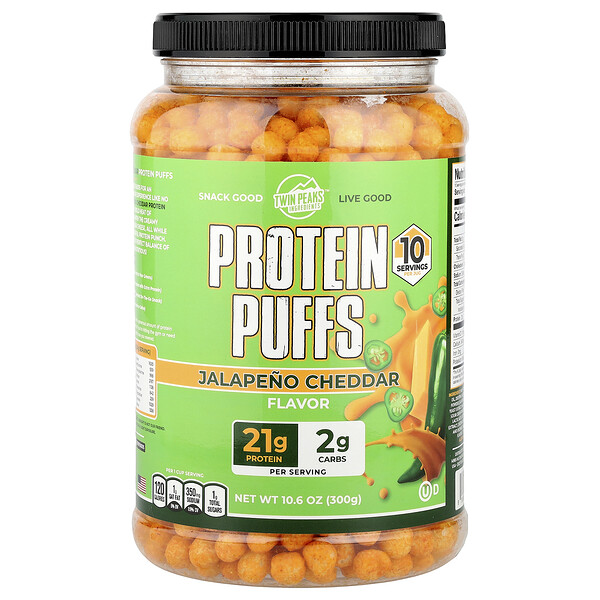 Twin Peaks Ingredients Protein Puffs, Jalapeno Cheddar, 10.6 oz (300 g)