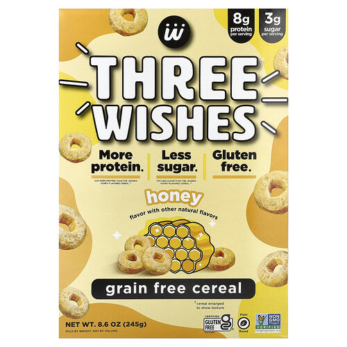 Three Wishes, Grain Free Cereal, Honey, 8.6 oz (245 g)