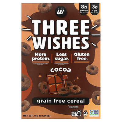 Three Wishes Grain Free Cereal Cocoa 8.6 oz (245 g)