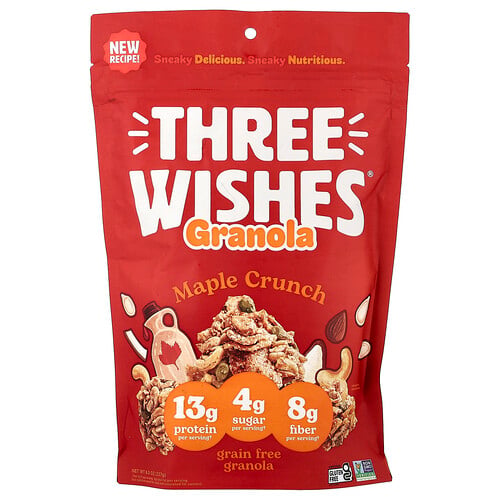 Three Wishes, Grain Free Granola, Maple Pecan, 8 oz (227 g)
