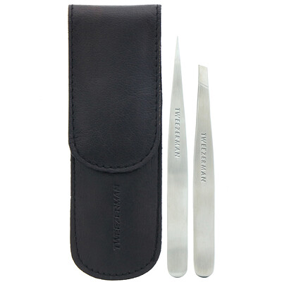 

Tweezerman Petite Tweeze Set with Black Leather Case, 1 Set