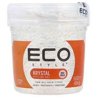 Eco Style, Gel za oblikovanje kose, maksimalno učvršćivanje, za sve tipove kose, Krystal, 454 g