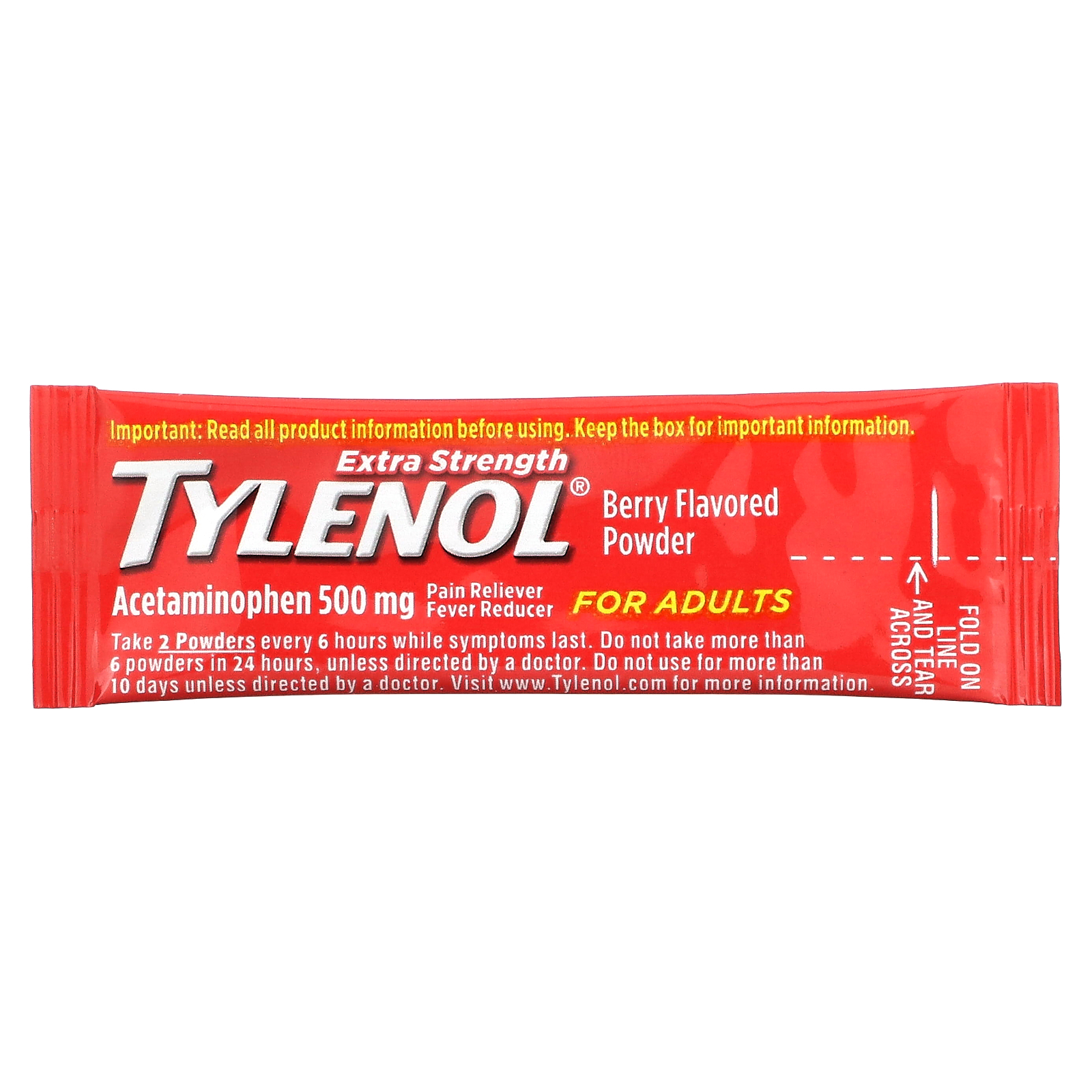 Tylenol, Extra Strength Acetaminophen Dissolve Packs for Adults, Berry