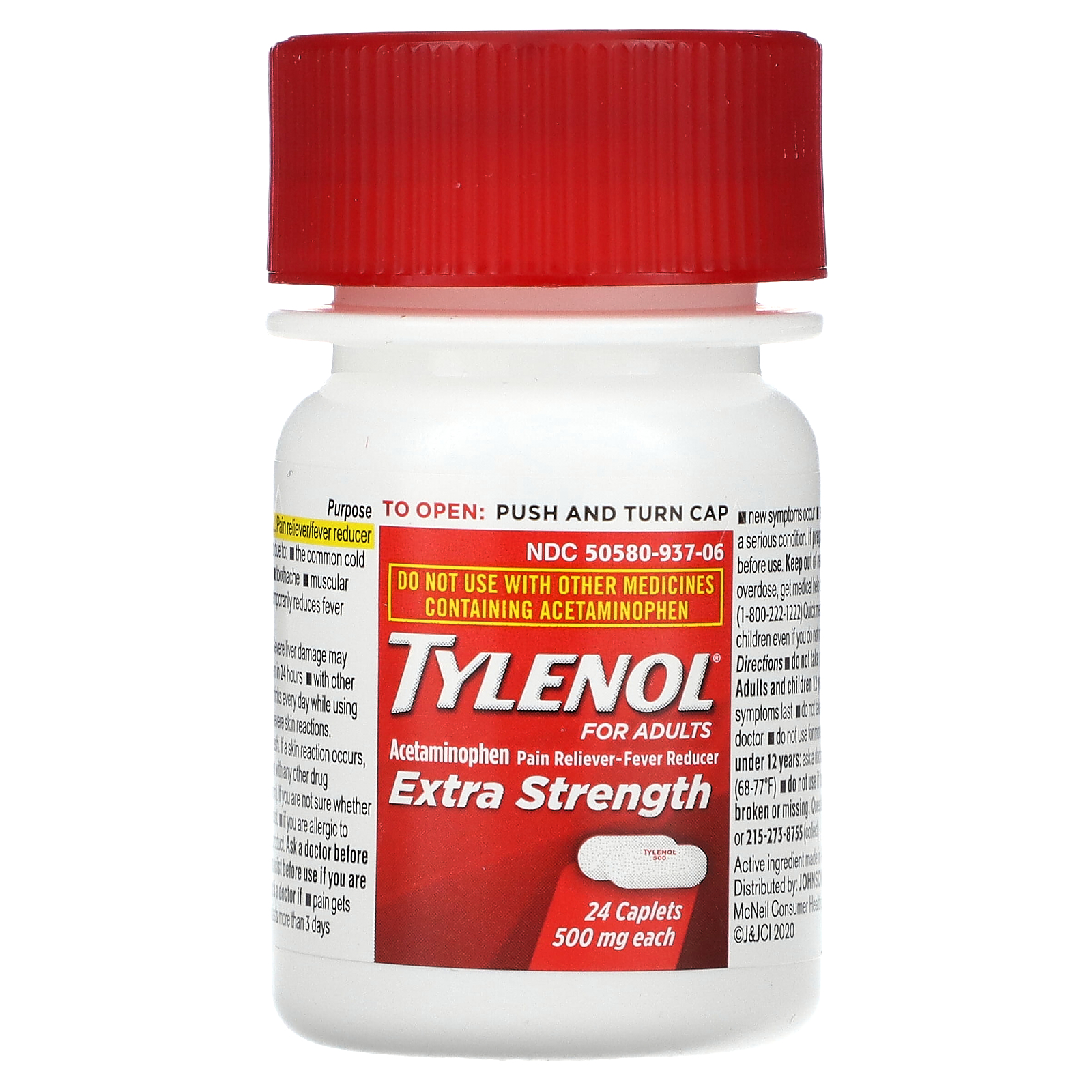 Tylenol, Extra Strength, Acetaminophen Pain Reliever Fever Reducer For