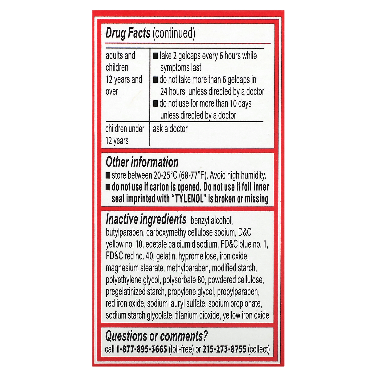 Tylenol, Rapid Release Gels, Extra Strength Acetaminophen for Adults