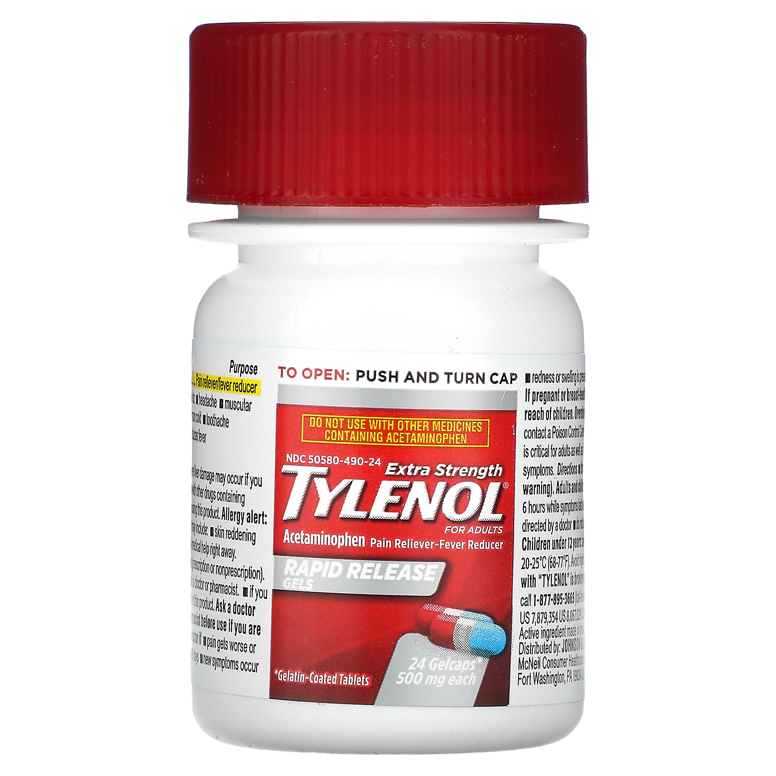 Tylenol, Rapid Release Gels, Extra Strength Acetaminophen for Adults
