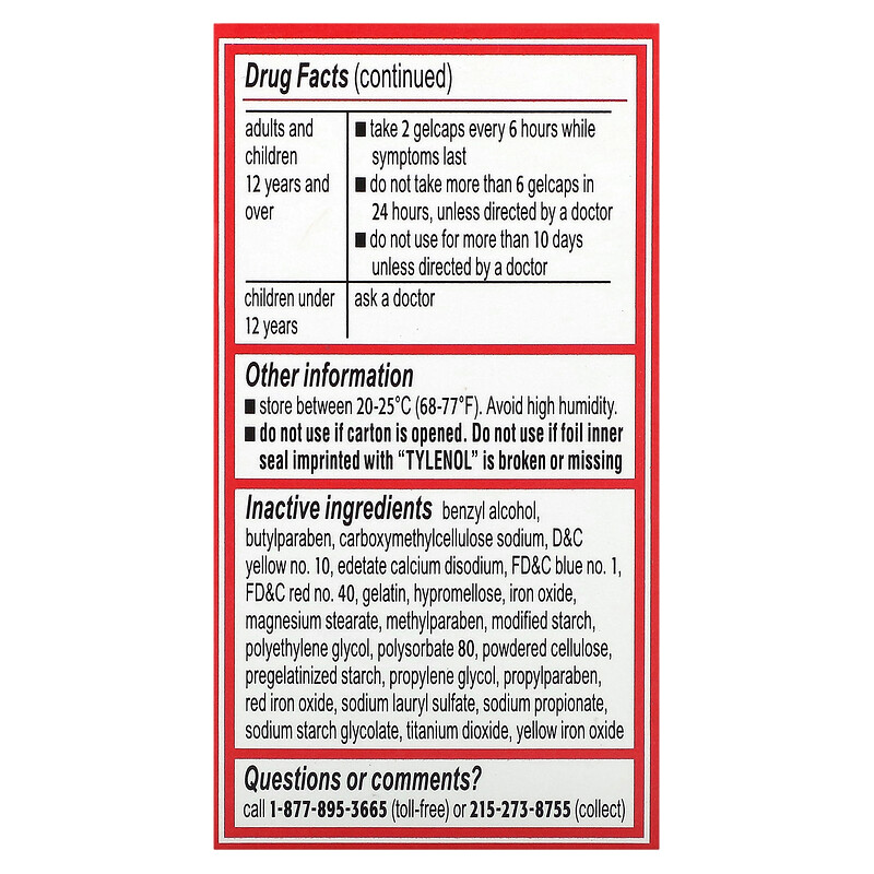 Tylenol, Rapid Release Gels, Extra Strength Acetaminophen for Adults