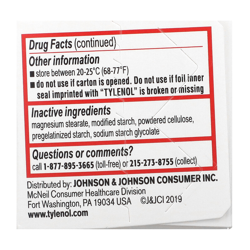 Tylenol, Regular Strength, Acetaminophen Pain Reliever Fever Reducer for Adults, 325 mg, 100 Tablets