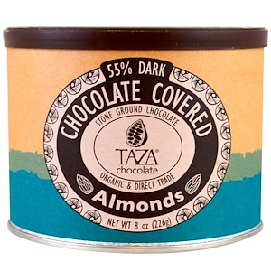 Отзывы о Таза Чоколат, Organic, 55% Dark Stone Ground Chocolate, Chocolate Covered Almonds, 8 oz (226 g)