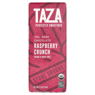 Taza Chocolate, 70% étcsokoládé, málnás ropogós, 70 g (2,5 oz)
