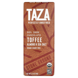 Taza Chocolate, 60% pure chocolade, toffee, amandel en zeezout, 70 g