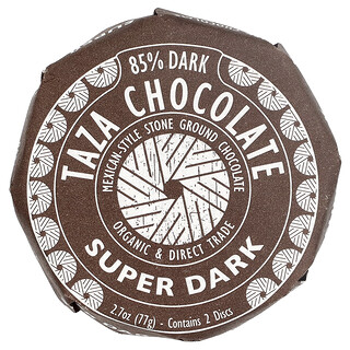 Taza Chocolate, Mörk chokladskiva, supermörk, 2 skivor, 77 g