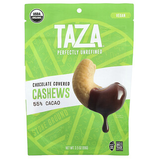 Taza Chocolate, Castañas de cajú con cobertura de chocolate, 55 % cacao, 99 g (3,5 oz)