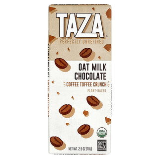 Taza Chocolate, шоколад с овсяным молоком, кофе и хрустящий ирис, 70 г (2,5 унции)