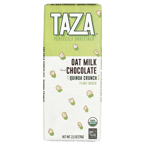 Taza Chocolate, Oat Milk Chocolate, Hafermilchschokolade, Quinoa-Crunch, 70 g (2,5 oz.)