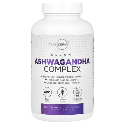 TypeZero  Clean  Ashwagandha Complex  180 Capsules
