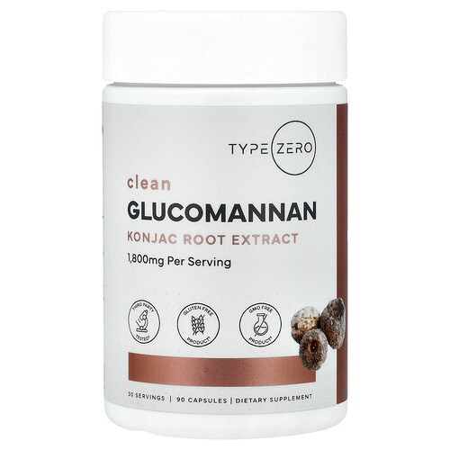 TypeZero, Clean, Glucomannan, 90 Capsules