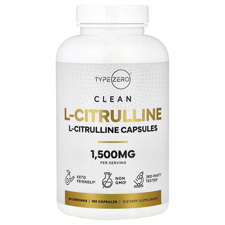 TypeZero, Clean, L-Citrullin, 180 kapslí (750 mg v jedné kapsli)