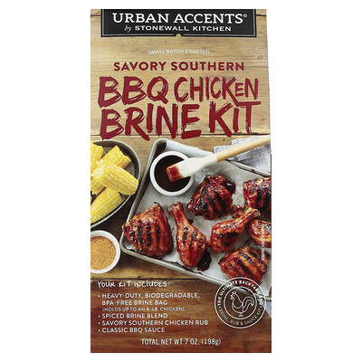Product Image for Urban Accents, Savory Southern BBQ Chicken Brine Kit, 7 oz (198 g )
