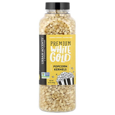 Urban Accents, Granos de palomitas de maíz, Oro blanco prémium`` 454 g (16 oz)