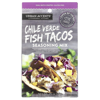 Urban Accents, 混合調味料，Chile Verde Fish 墨西哥塔可玉米餅，0.75 盎司（21 克）