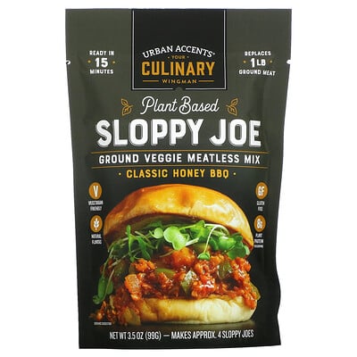 Купить Urban Accents Sloppy Joe на растительной основе, овощная смесь без мяса, классическое медовое барбекю, 99 г (3, 5 унции)