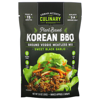 Urban Accents, Корейское барбекю на растительной основе, овощная смесь без мяса, сладкий черный чеснок, 101 г (3,6 унции)