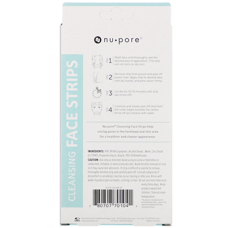 NuPore, Face Cleansing Strips, 3 Strips iHerb
