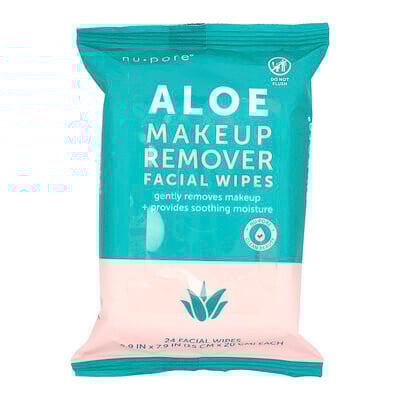 Nu-Pore  Aloe Makeup Remover Facial Wipes   24 Wipes
