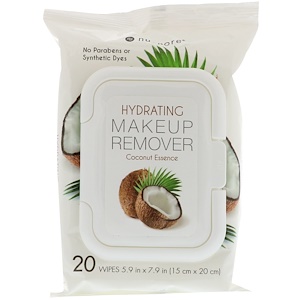 Отзывы о Юнайтэд Эксчэндж, Hydrating Makeup Remover, Coconut Essence, 20 Wipes