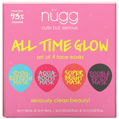 Nugg All Time Glow, Face Mask Set, 4 Masks