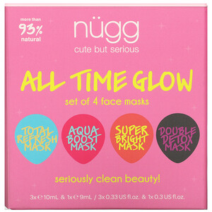 Отзывы о Nugg, All Time Glow, Face Mask Set, 4 Masks