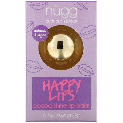 Nugg Happy Lips, Cocoa Shine Lip Balm, 0.24 oz (7 g)