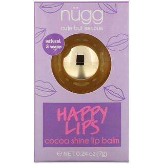 Nugg, 快樂嘴唇，可可光澤潤唇膏，0.24 盎司（7 克）