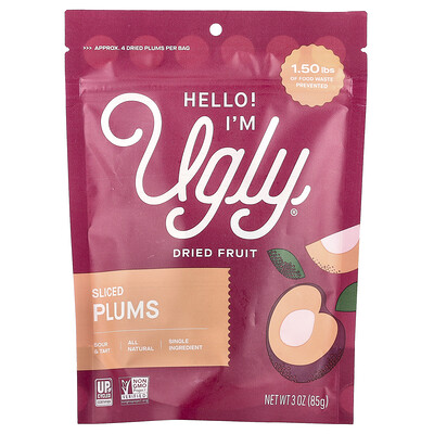 Hello! I'm Ugly  Dried Fruit  Slice Plums  3 oz (85 g)
