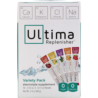 Ultima Replenisher Электролитовая добавка, ассорти, 20 пакетов, 68 г (2,4 унции) каждый