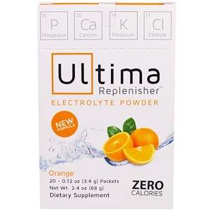 Отзывы о Ултима Хэлс Продуктс, Ultima Replenisher Electrolyte Powder, Orange, 20 Packets, 0.12 oz (3.4 g) Each