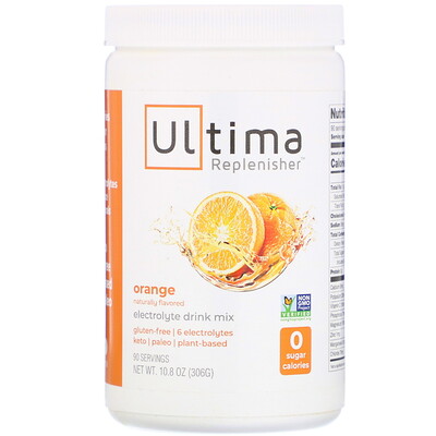 Ultima Replenisher Смесь с электролитами для приготовления напитка, со вкусом апельсина, 306 г (10,8 унций)
