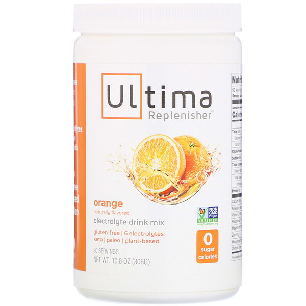 Ultima Replenisher, смесь для приготовления напитка с электролитами, апельсин, 306 г (10,8 унции)