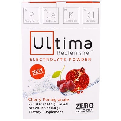 Ultima Replenisher Electrolyte Powder, Cherry Pomegranate, 20 Packets, 0.12 oz (3.4 g) Each