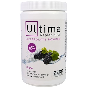 Ultima Health Products, Ultima Replenisher Electrolyte Powder, Grape, 90 servings Net Wt 10.8 oz (306 g)
