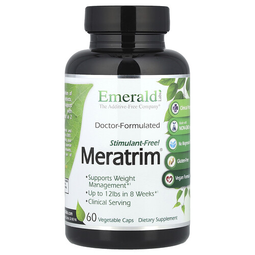 Emerald Laboratories, Meratrim, ohne Stimulanzien, 800 mg, 60 pflanzliche Kapseln