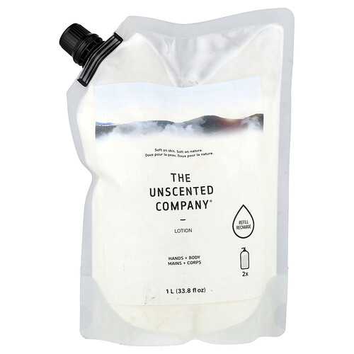 The Unscented Company Hands + Body Lotion, Refill, Fragrance Free, 33.8 fl oz (1 l)