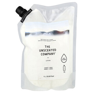 The Unscented Company, Loción para las manos y el cuerpo, Repuesto, Sin fragancia, 1 l (33,8 oz. líq.)