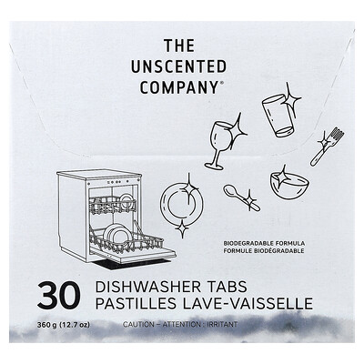 The Unscented Company, Comprimidos aptos para lavavajillas, 30 comprimidos, 360 g (12,7 oz)